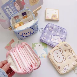 Korean Cute Bear Large Capacity Sanitary Napkin Storage Bags Girls Cartoon Physiological Period Tampon Organiser Bag Mini Bag