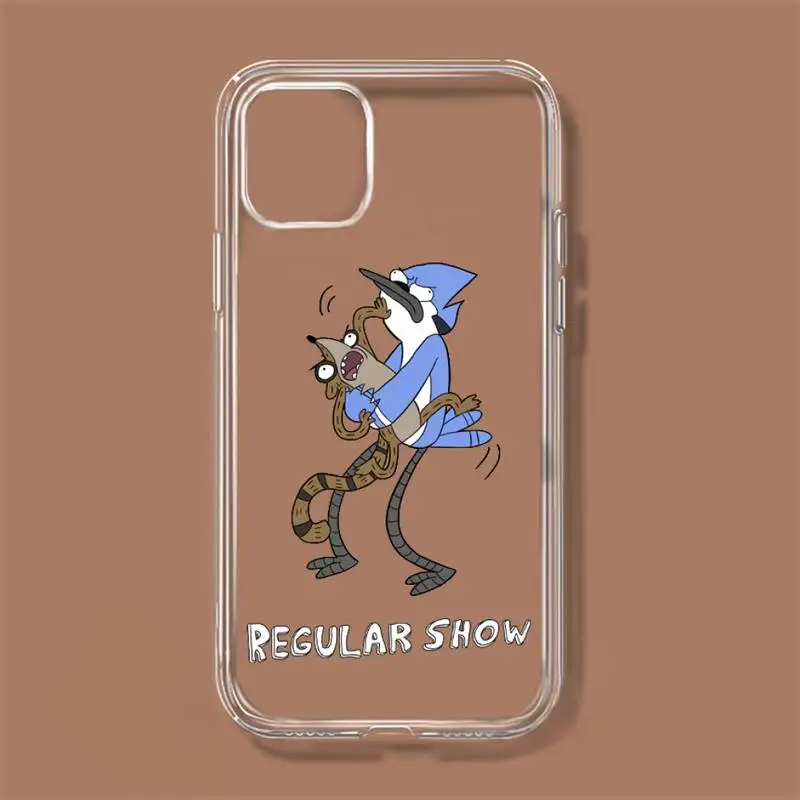 R-Regular Show Cartoon Phone Case For iPhone 11 12 Mini 13 14 Pro XS Max X 8 7 6s Plus 5 SE XR Transparent Shell