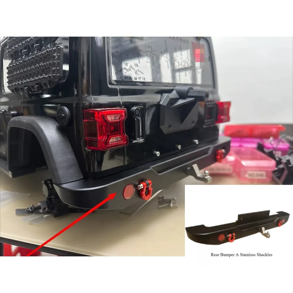 RC Upgrade Accessories Custom Size CNC Metal Rear Bumper for CK5811 1/7 Scale RC Crawler Offroad Style Upgrade Parts Durable