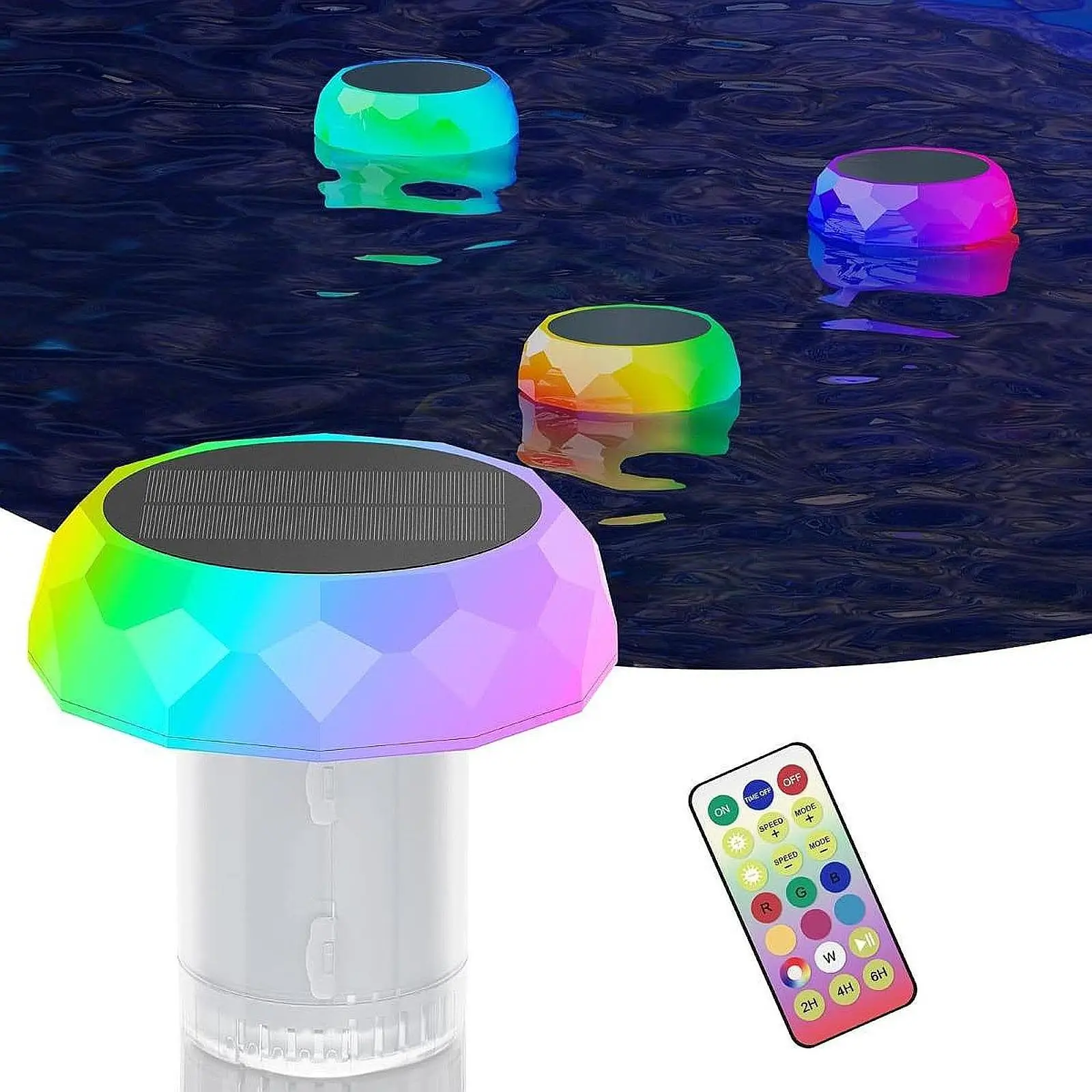 

Floating LED Pool Light ABS Waterproof Decorative Lamp for Outdoor Inflatable Spa Jacuzzi with Solar Charging