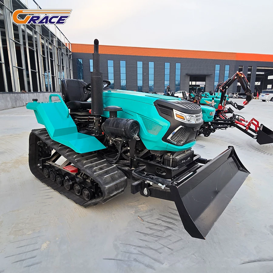 Peternakan Kecil Cina Terlacak Traktor Mini Pertanian Naik Mesin Pembuat Punggung Kultivator Perayap