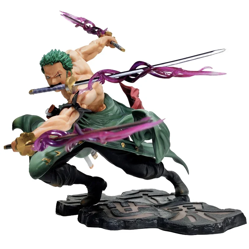 Figura de Luffy de una pieza, Roronoa Zoro, tres hojas, sa-maximum, Manga, estatua de Anime, modelo de colección de acción de PVC, juguetes para