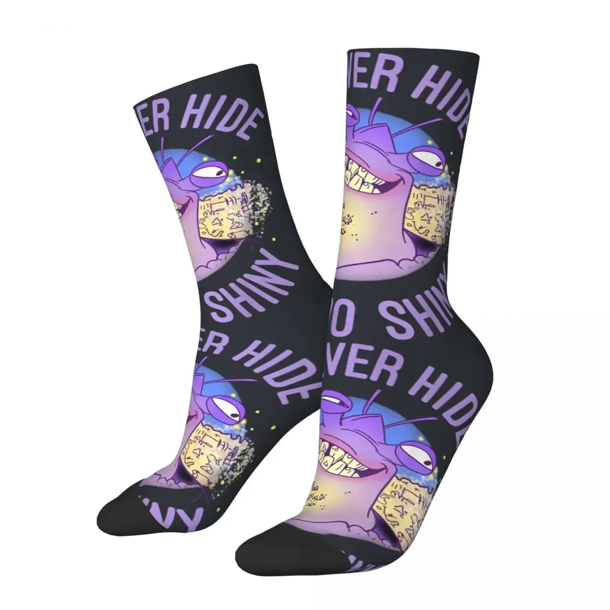 Happy Funny Male Men Socks Harajuku Moana Tamatoa I'll Never Hide I'm Too Shiny Portrait Sock Graphic Women Socks Spring Summer