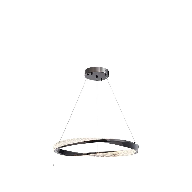 

Italian minimalist living room chandelier led Nordic round ring home atmosphere light luxury design sense master bedroom dining