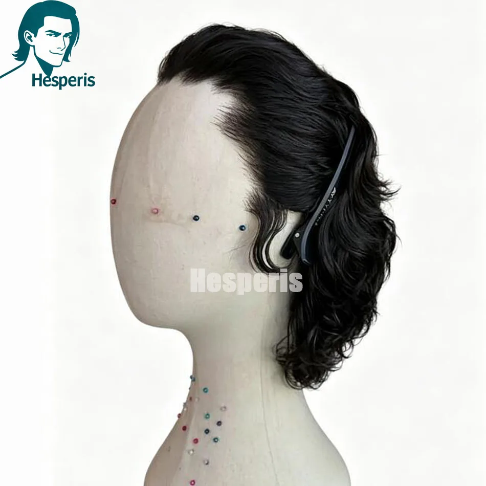 

Hesperis Deep Wave Human hair Wig With Bangs Brazilian Remy 13x6 Lace Front Short Bob Cut Men Wigs Transparent Lace Frontal Wigs