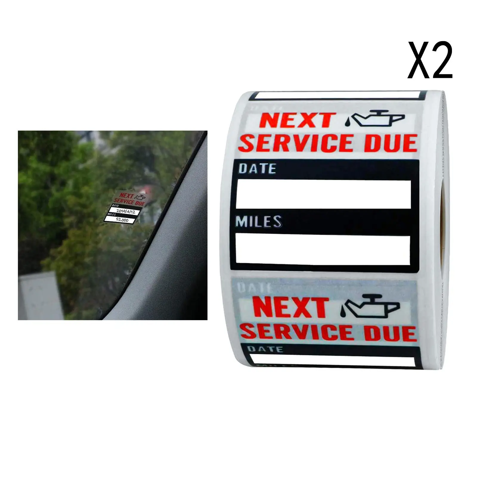 Two rolls Oil Change Maintenance Service Reminder Stickers Car Sticker 2