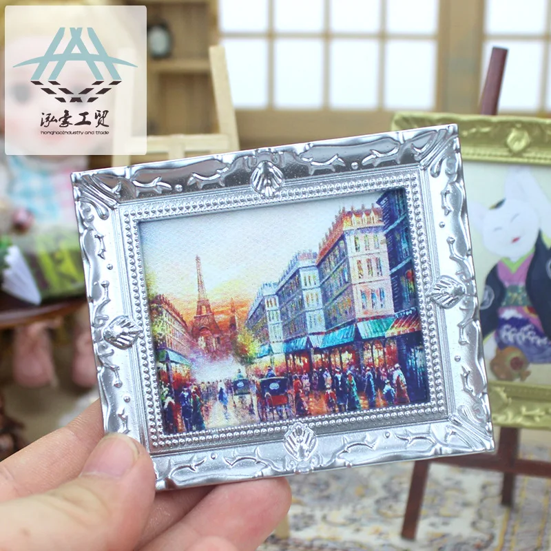 1/6 Doll House Furniture Mini Stuff Oil Painting Miniatures Items Decoration Studio Model DIY Study Toys Dolls House Accessories