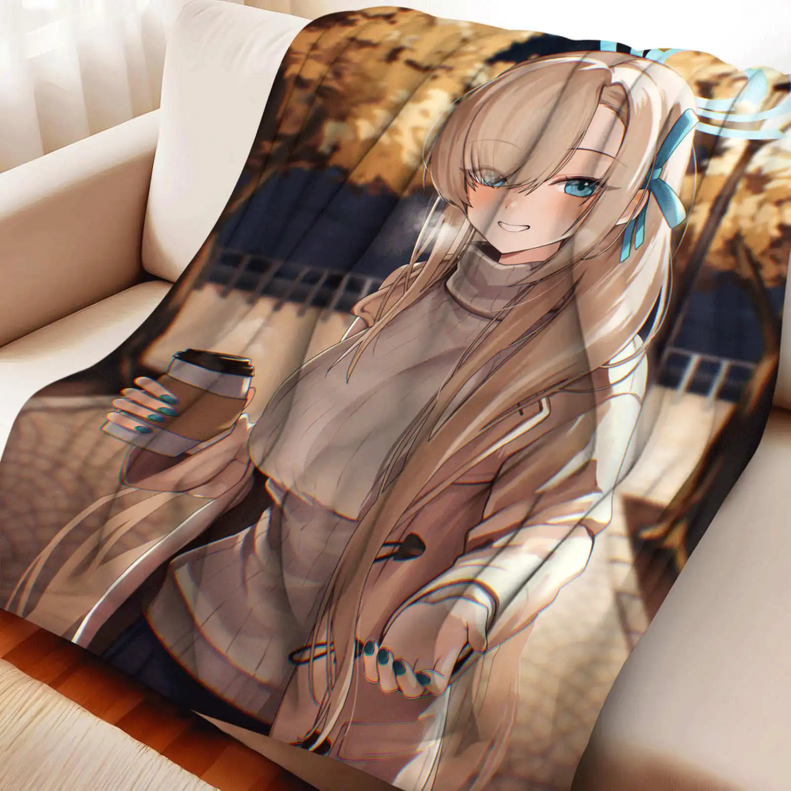 

Blue Archive Ichinose Asuna Blanket Blanket for Couch Sofa Travel Home Hiking Picni Beding Flannel Blanket