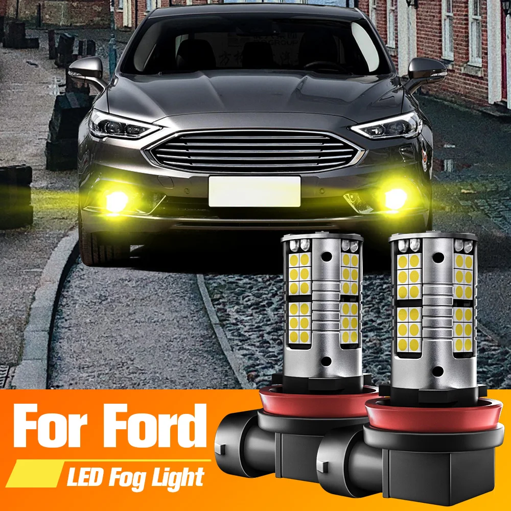 2pcs LED Fog Light Blub H8 H11 Lamp Canbus No Error For Ford B-Max Ka+ 3 C-Max Fiesta 5 6 7 Kuga Focus 1 2 3 4 Mondeo 2001-2021