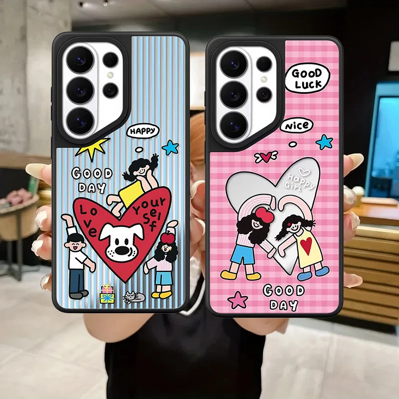 Good Luck Day Love Yourself Mirror Surface Magnetic Phone Cover for Samsung Galaxy S23 S24 S25 S26 Ultra S26+ Plus Case