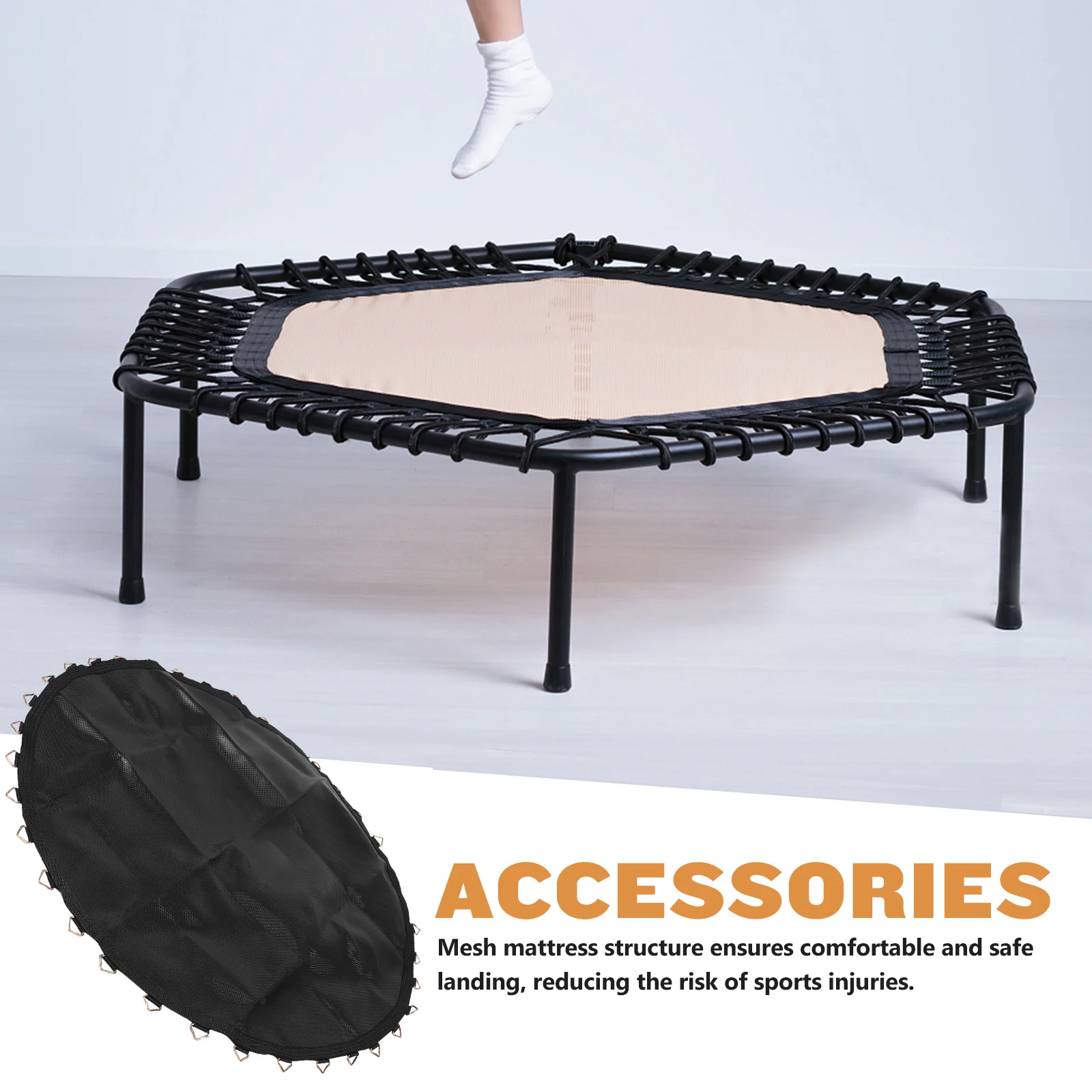 

Round Trampoline Mat Replacement 1.4m High Elastic Jumping Pad Outdoor Fitness Trampoline Mat Jumping Bed Mesh Cloth