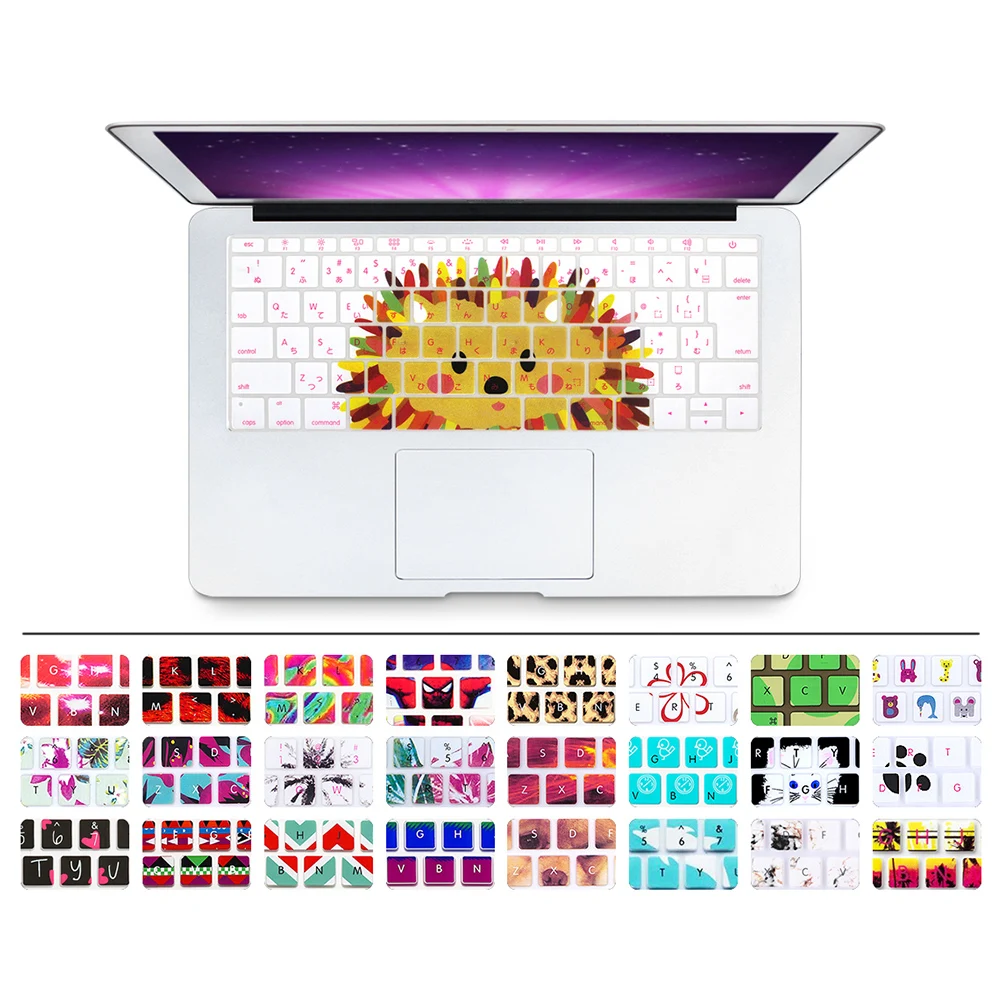 HRH Japanese Rainbow Animal Silicone Keyboard Cover Skin for Macbook New Pro 13\