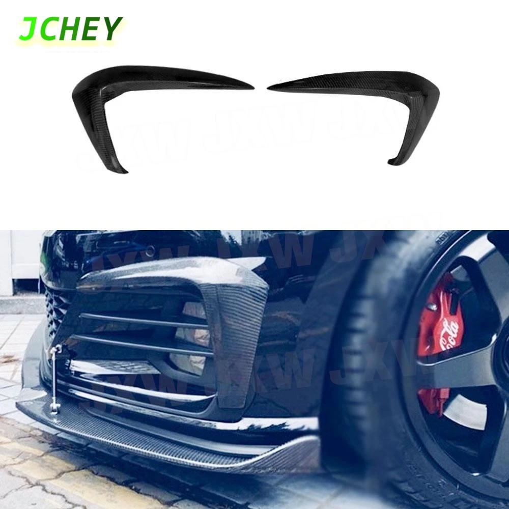 

JCHEY 2PCS Carbon Fiber Front Fog Lamp Fins Splitters Trim Canards Fins Cover For VW Golf 7.5 GTI 2018 2019 FRP Body Kits
