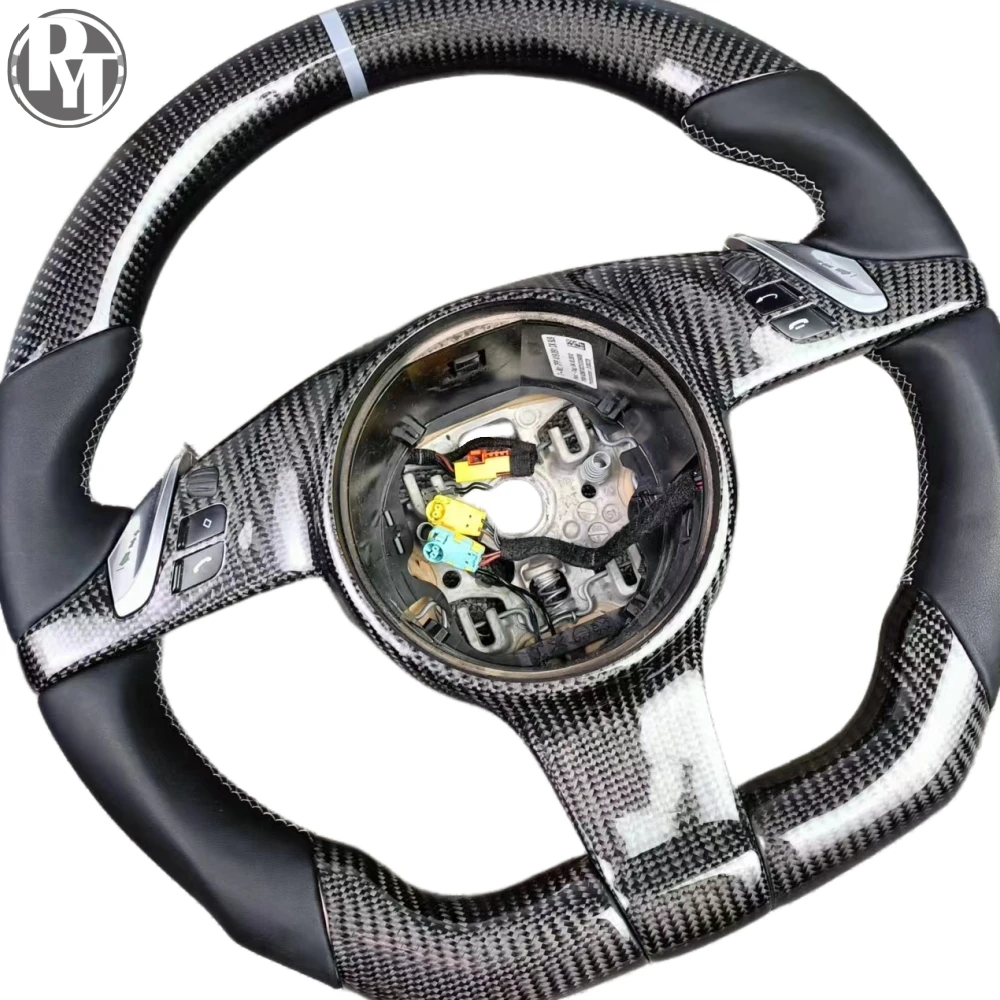 本物のカーボンファイバーステアリングホイール、ポルシェ カイエン、マカン、パナメーラ、911 車用ステアリングホイールに適しています