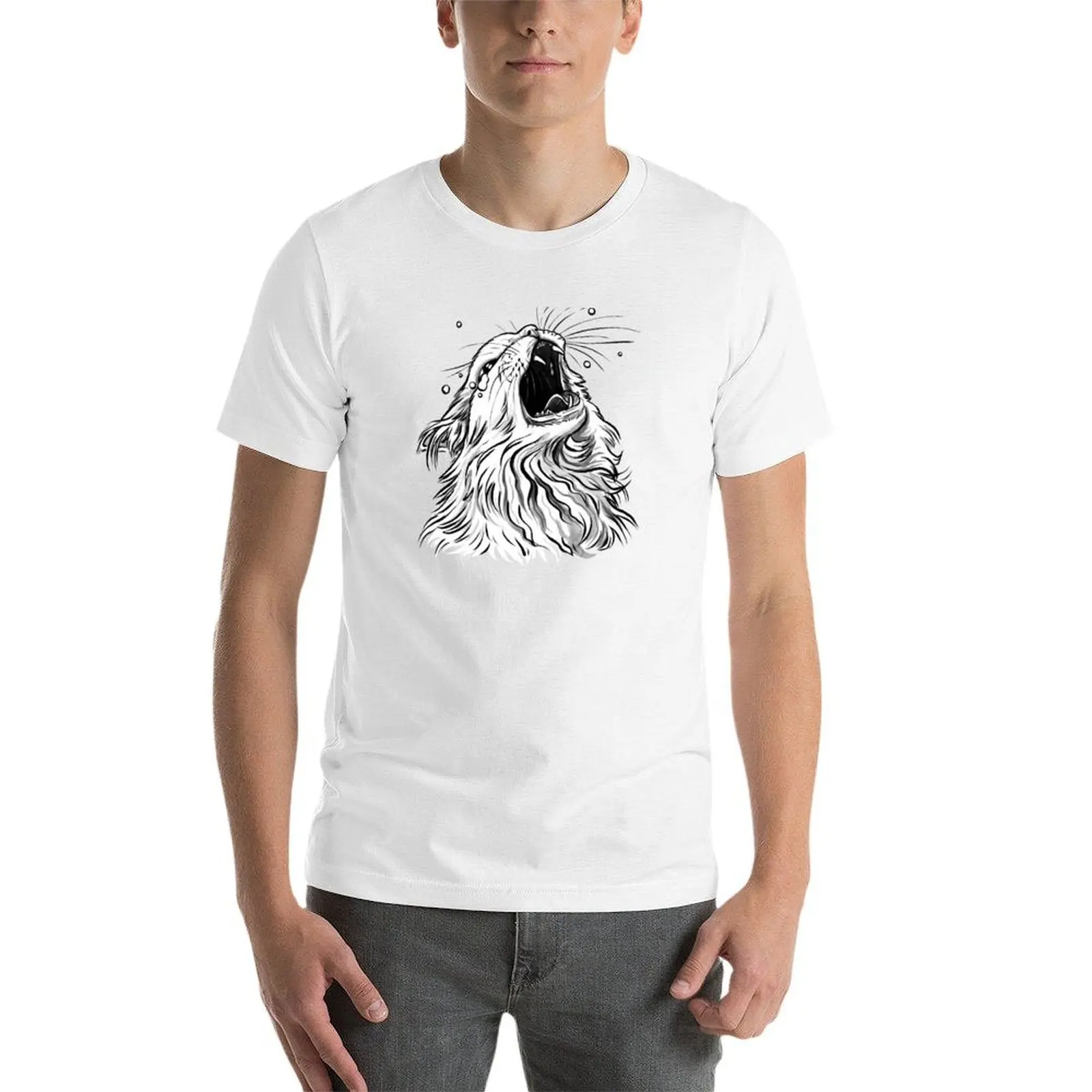 Colors/Black Screaming Thurston Meme Cat T-Shirt t shirt for man man graphic t shirt