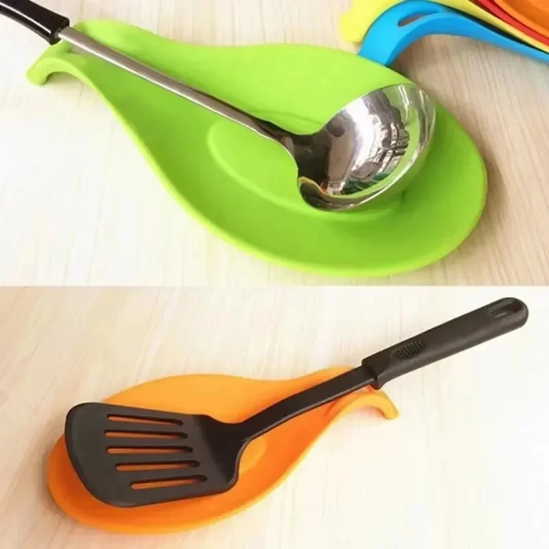 1/2/4pcs Silicone spoon holder - heat-resistant dishwasher safe kitchen utensil spoon holder suitable for large tableware
