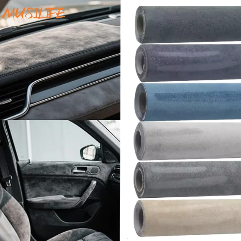 

Self Adhesive Suede Fabric for Car Interior Craft Decor Patch Repair Leathers Sheet Rolls Premium Quality Velvet Suede Sticker