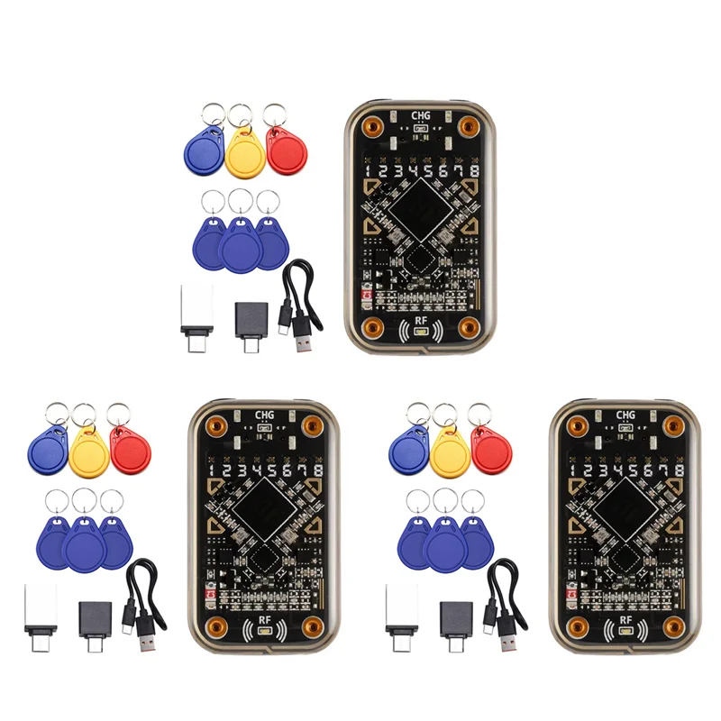 

N82R 3X Chameleon Ultra Contactless Smart Card Emulator RFID Smart Chip Reader+9Xcuid/UID Keychain
