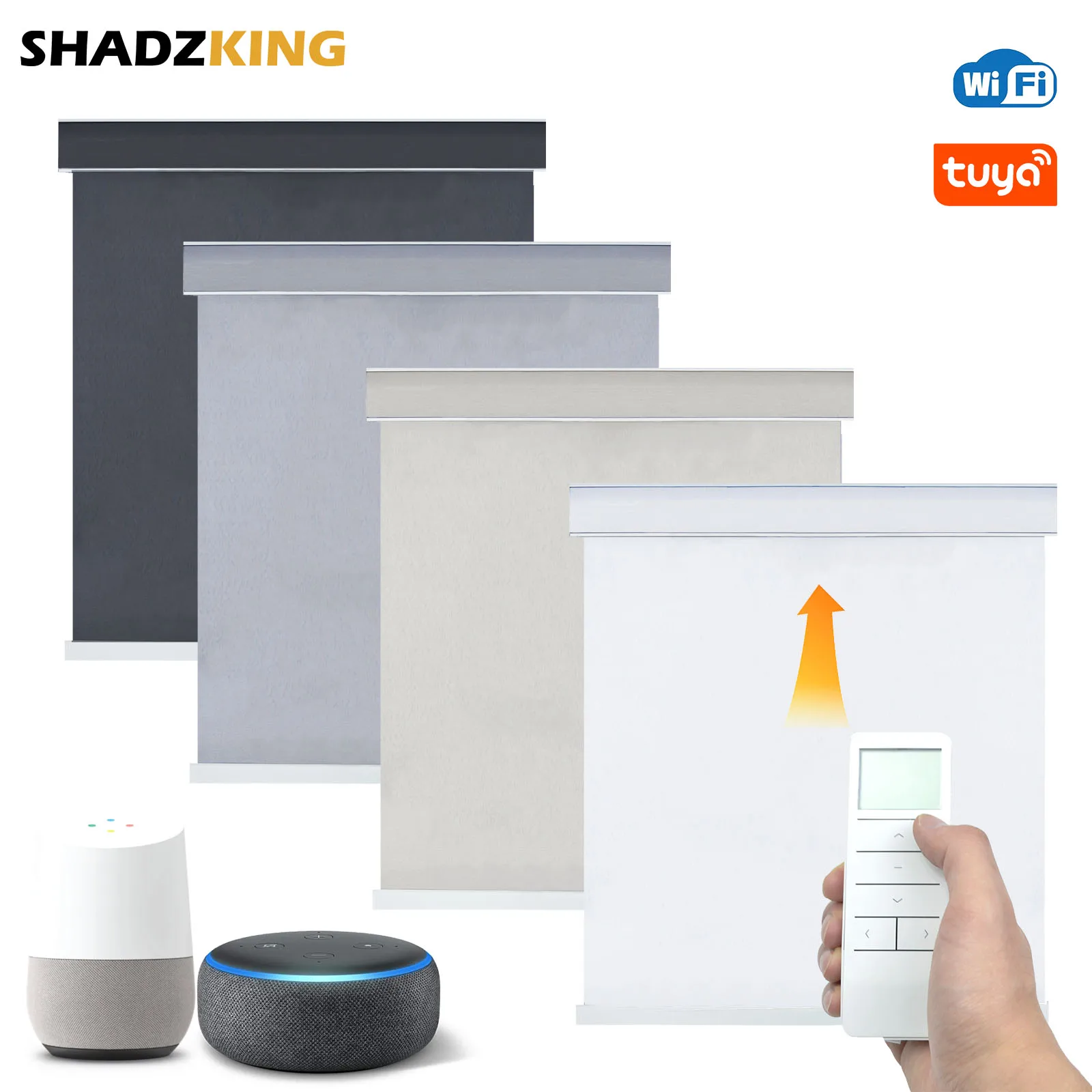 

Smart Roller Shades for Windows Motorized Electric Roller Blinds Window Blinds Wifi Motor Alexa Google Compatible