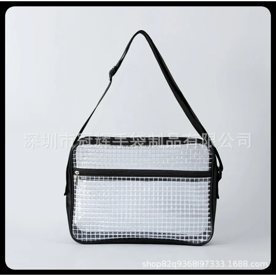 

【New style】- transparent pvc antistatic dust-free bag tool bag clean room grid diagonal shoulder bag in stock
