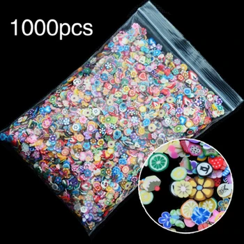 Poterie douce 1000 pièces tranches de fruits remplissage pour ongles Art conseils Slime fruits pour enfants Lizun bricolage slime accessoires fournitures décoration