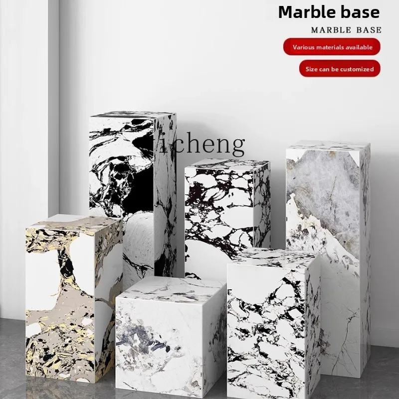 

ZC marble sculpture base custom display stand shopping mall stone pier living room floor base ornament