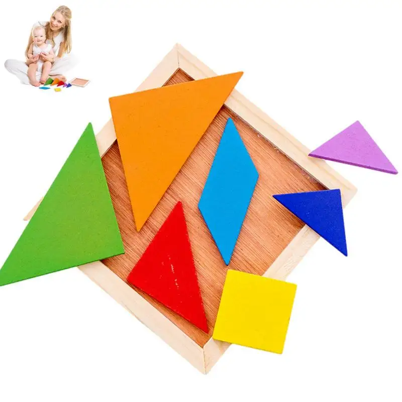 

Детские деревянные блоки Tangram, головоломка Tangram для детей, игрушка Монтессори, красочный образовательный подарок Tangram для детей в возрасте 4 лет