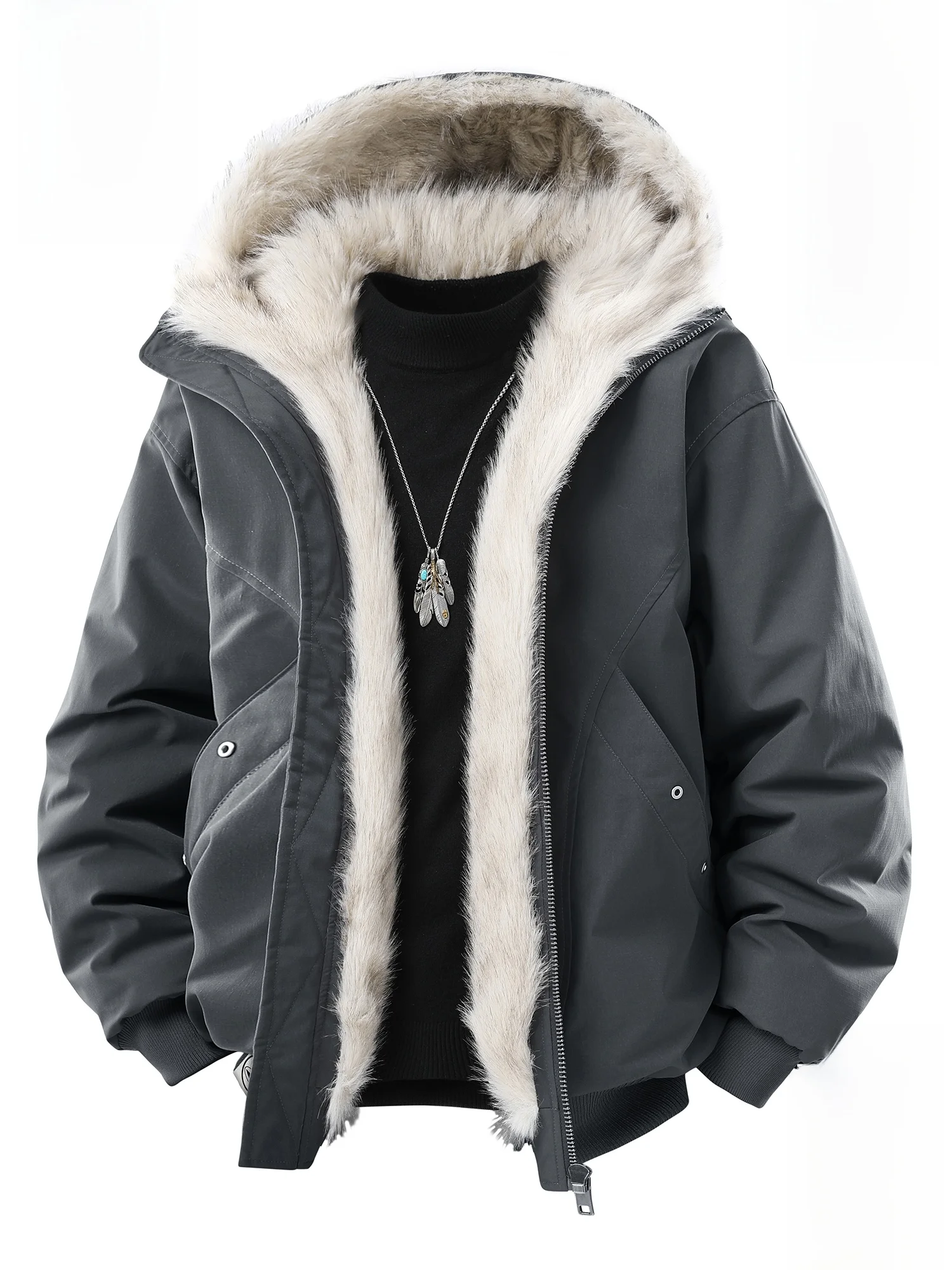 

Зимняя повседневная куртка Paul Frank с меховым воротником, хлопковая, мужская, свободного кроя, теплая, для пар, с принтом обезьяны Big Mouth, из полиэфирного волокна, с капюшоном