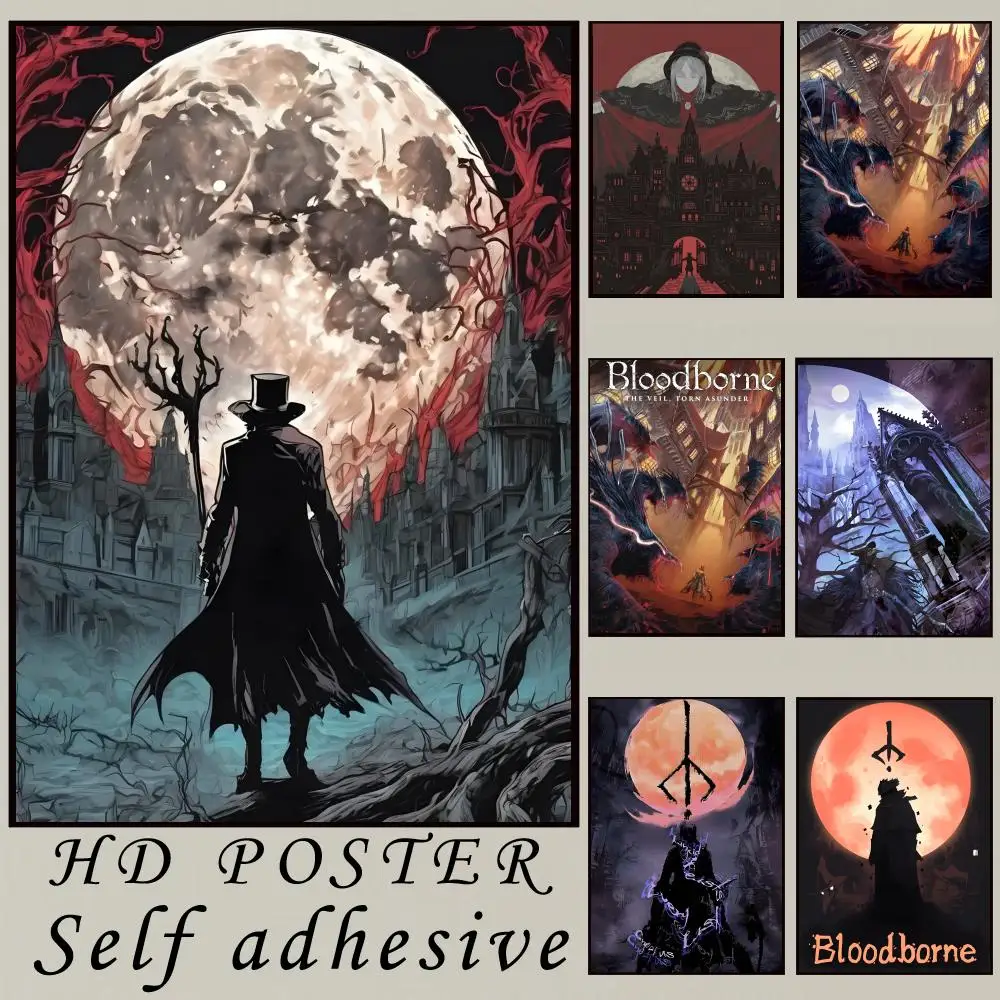 Póster gótico de Dark Soul Bloodborne, decoración artística de pared para habitación, pegatinas impermeables para decoración del hogar, Bar, dormitorio