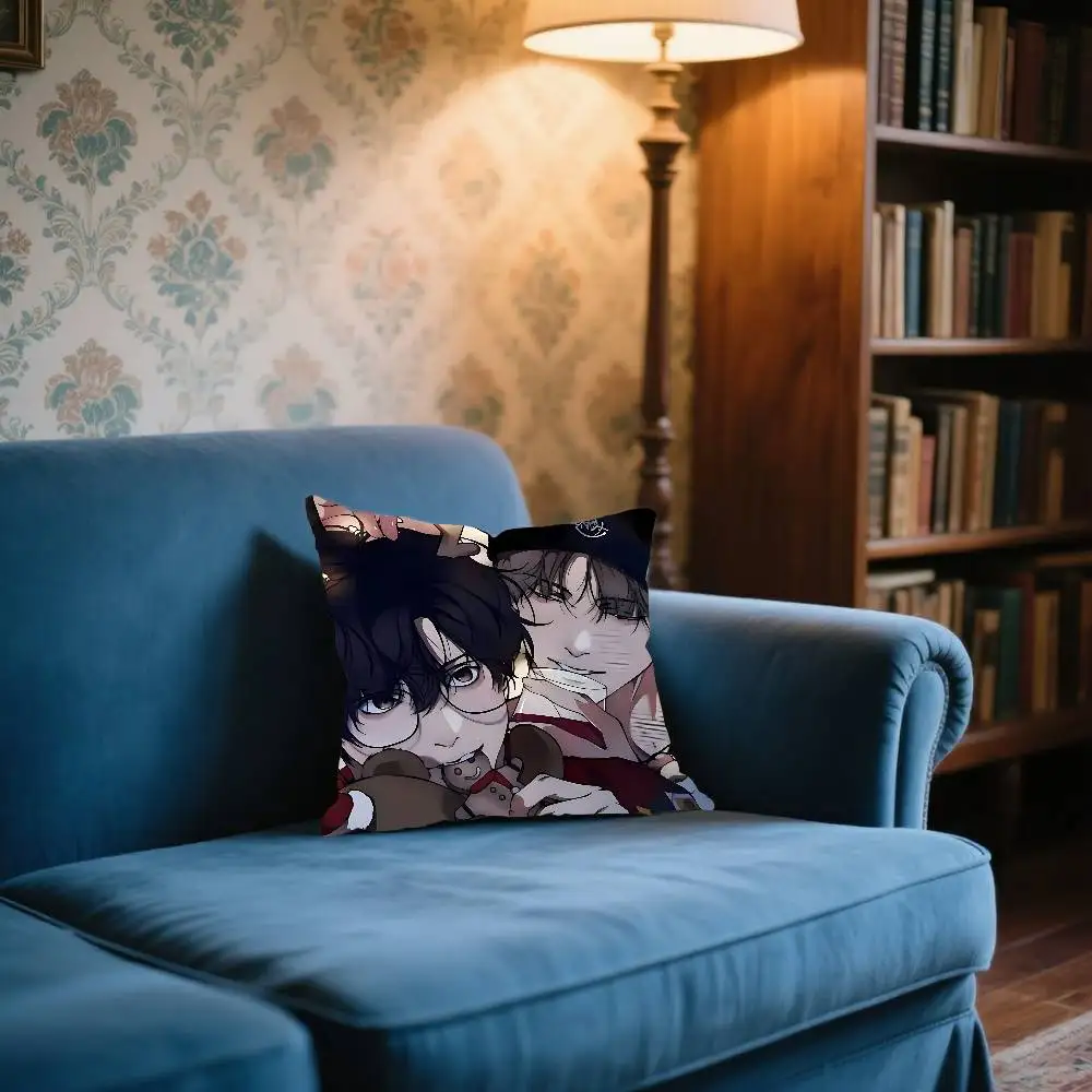 Manhwa Lost In The Cloud Cushion Cover For Living Room Bedroom Sofa Square Office Decorative Pillowcase Soft Throw Pillows G