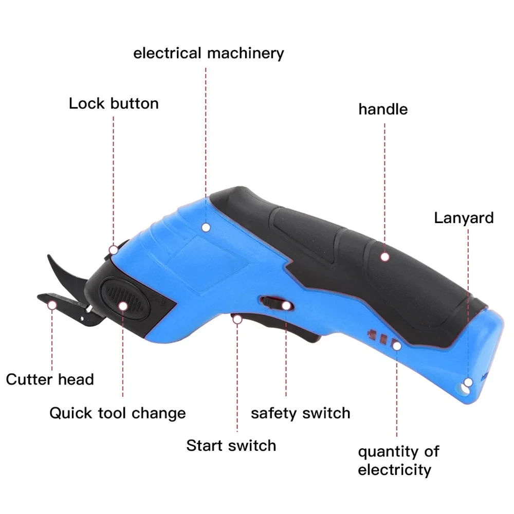 

Electric Scissors Cloth Cutting Machine Lithium Charging PVC Leather Sewing Tailor Scissor Tungsten Steel Blade Doubl Blade Tool
