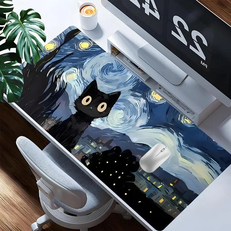 

STARRY SKY Cat Pattern Gaming Mouse Pad, Non-Slip RGB Desk Mat for Keyboard and Mouse