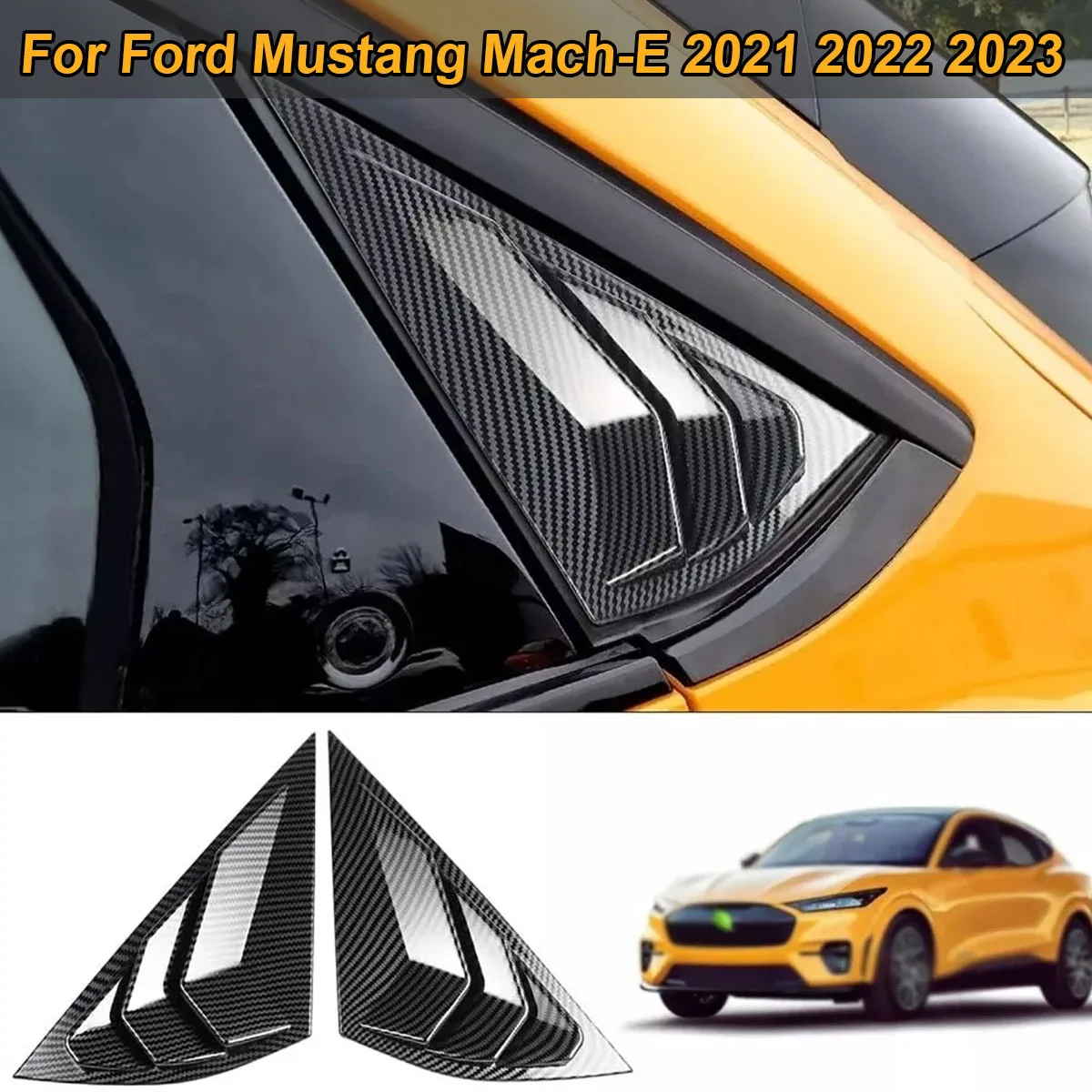 Exterior Rear Side Window Quarter Louvers Shutter Cover Decoration For Ford Mustang Mach-E 2021 2022 2023 Car Accessories