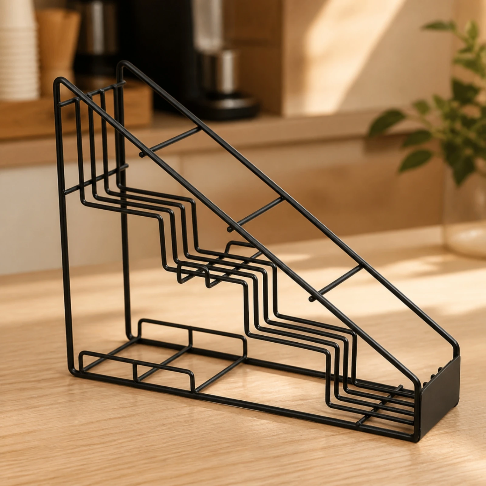 Coffee Syrup Rack Countertop Syrup Bottle Holder Bottle Display Stand 4-Tier Wire for Baristas, Cafe