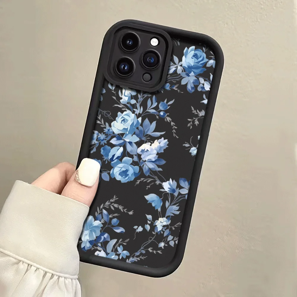 Tintengemusterte Blaue Rosen-Handyhülle mit Trageschlaufe für Samsung Galaxy Note 20 Ultra S24 S25 S26 Plus S24 S23 FE S23 S24 S25 Ultra – Detail 5