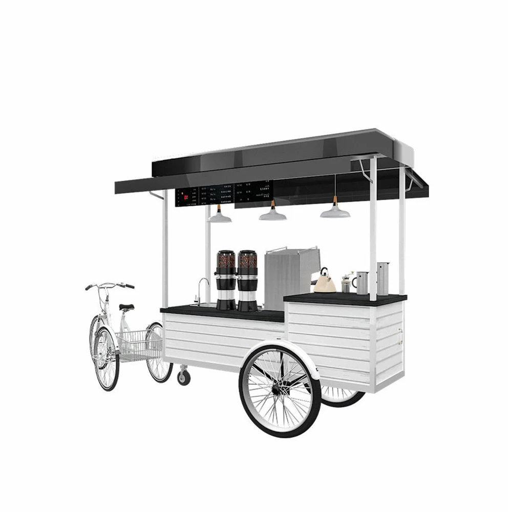 Classic Coffee Bike Electric Mobile Food Truck Drink Cart