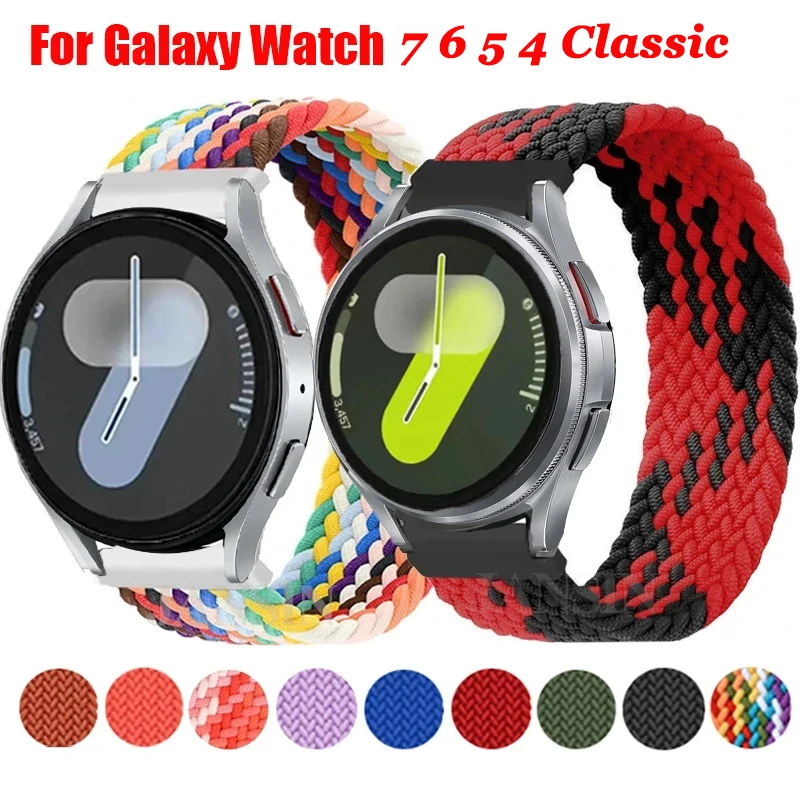 Strap For Samsung Galaxy Watch 7 6 40mm 44mm Braided Solo Loop Bracelet Band Correa For Samsung Galaxy Watch 6 Classic 43mm 47mm