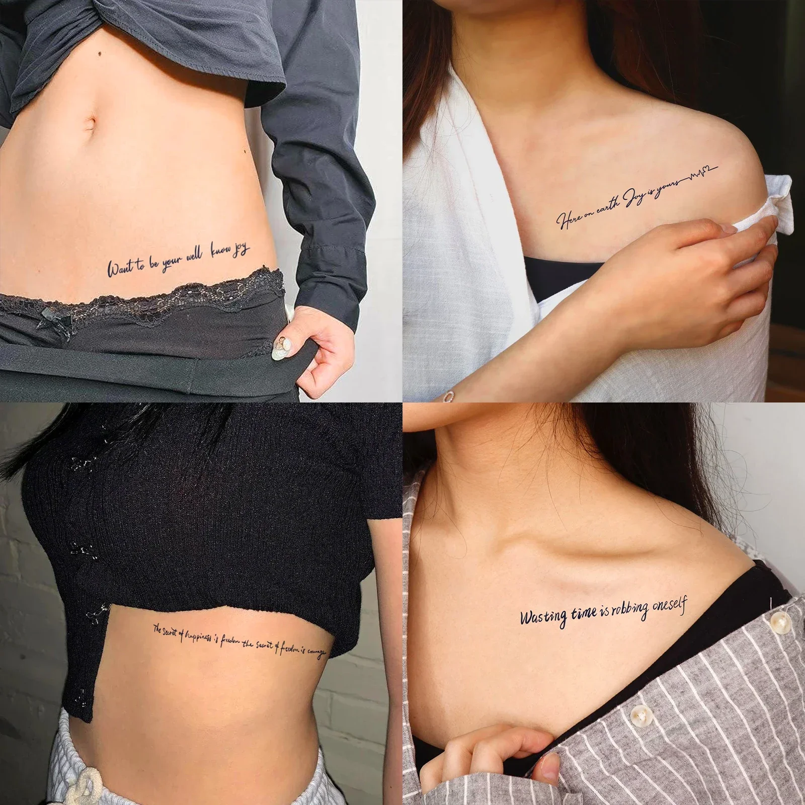 10 أوراق رسم إبداعي رسم وشم مؤقت زهور فراشة الهندباء ديزي رسائل ملصق مقاوم للماء فن الجسم ستتيكر