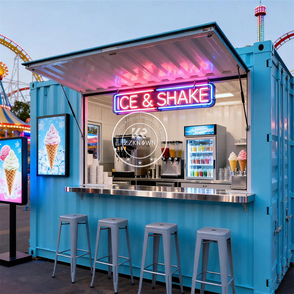 

20 FT 40 FT Container Restaurant Modular Food Stall Prefab Coffee Shop Prefabricated Container Bar For Sale
