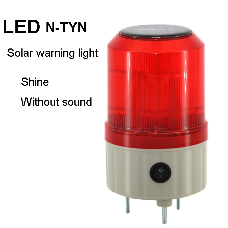 1Pcs Red N-TYN Without Sound Solar Warning Light LED Charging 1.5V Post ,Traffic Barrier , Strong Magnet Waterproof Signal Lamp.