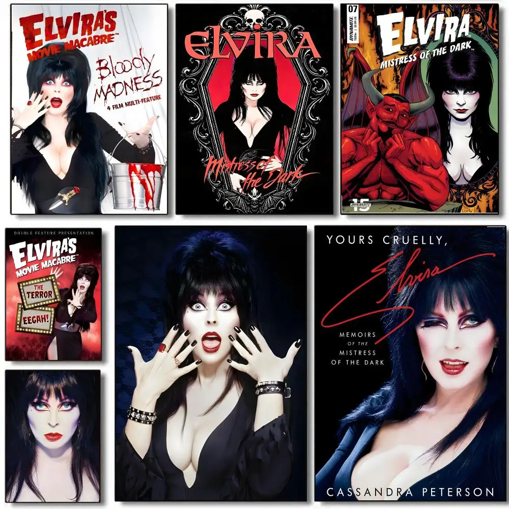 Elvira Mistress Of The Dark Poster Self Adhesive Sticker Home Living Room Bedroom Entrance Bar Cafe Art Painting Decoration