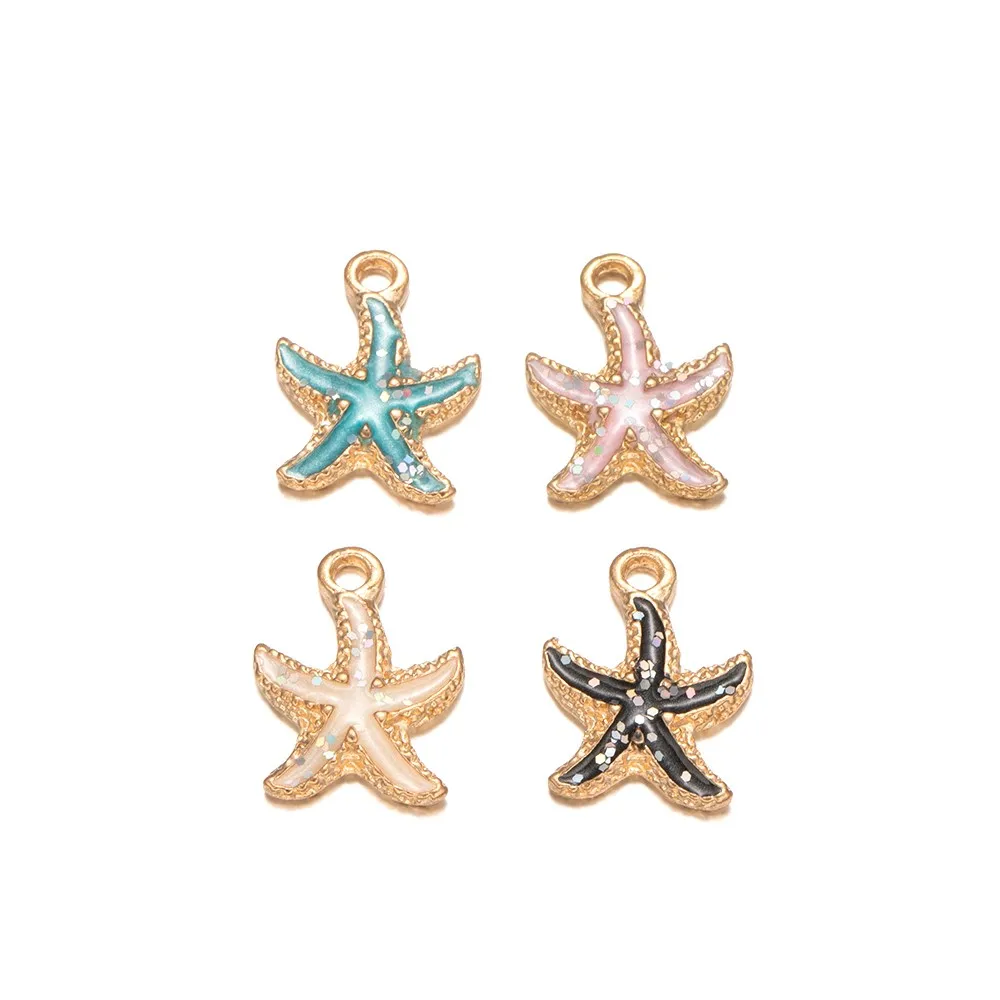 10pcs Conch Shell Starfish Pendants For DIY Earring Bracelet Necklace Anklet Charms Jewelry Making Findings Accessories Supplies