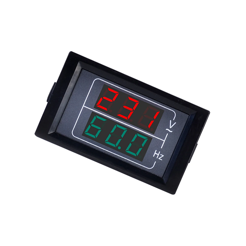 

AC Voltmeter Frequency Meter 2 in 1 Voltage Frequency Meter Dual Digital Display LED AC50-500V 10.0-99.9HZ Measuring Range Meter