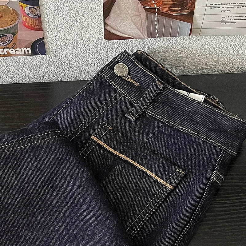 Nuovi pantaloni in denim retrò a vita alta per le donne Tasche alla moda Design Jeans casual larghi Pantaloni femminili versatili stile coreano