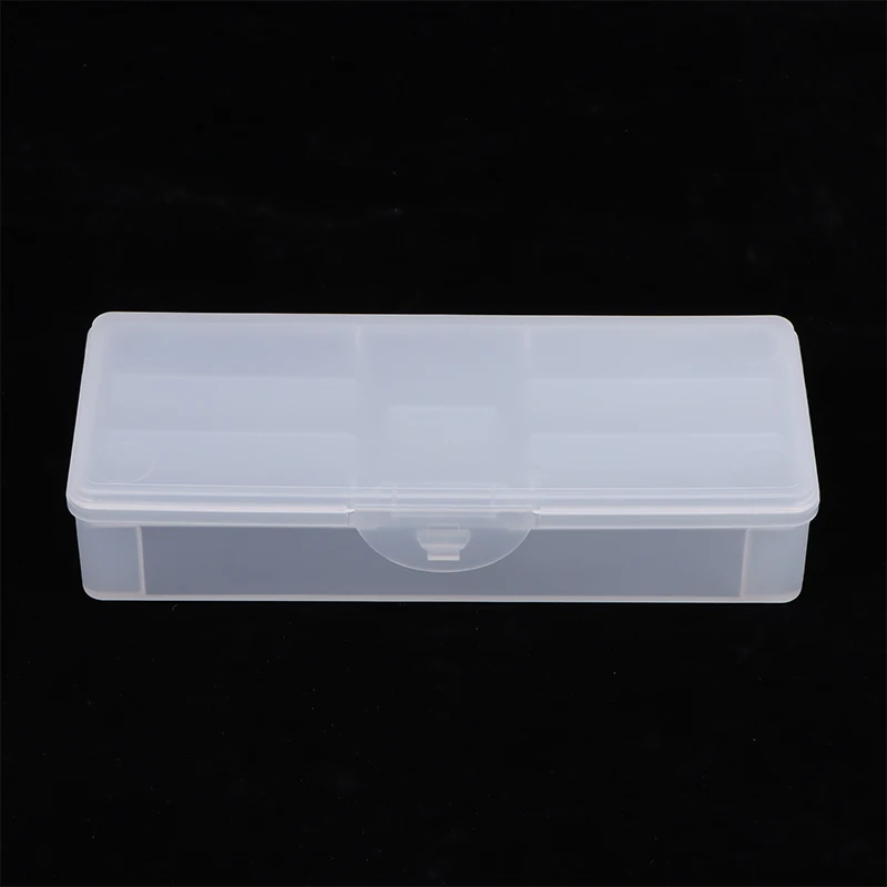 Double-Layer Nails Art Organizer Empty Box Rectangle Storage Box Pen Brush Polishing Nail Buffer Files Plastic Container