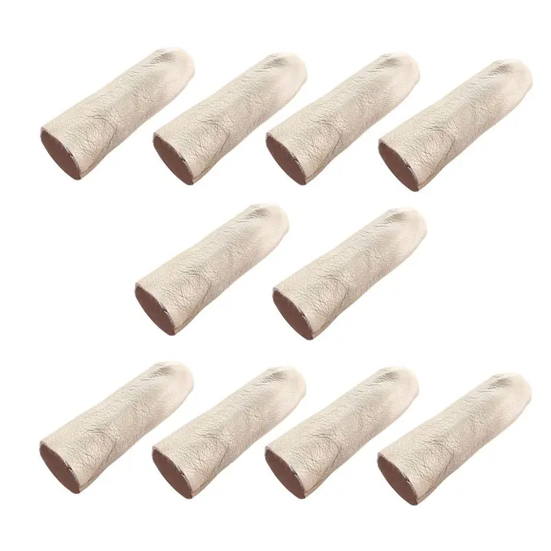 AB46-20PCS Leather Finger Protector Finger Thimble Guards Tools For Hand Craft Jewelry Making,Creamy-White