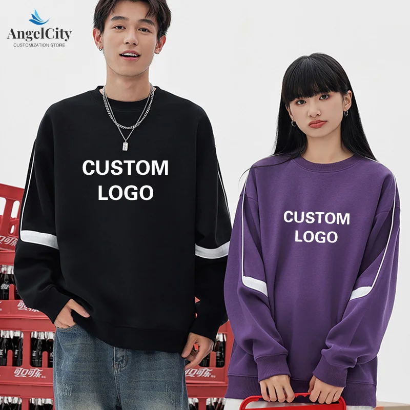 

Personalized Custom Round Neck Hoodie Team Building Uniform Workwear Top Embroidered With Logo Name Pattern