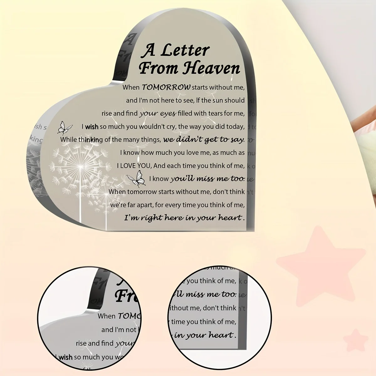 1pc Sympathy Gift-A Letter from Heaven-Memorial Gift for the Loss of a Mother, Father, Husband, Son,