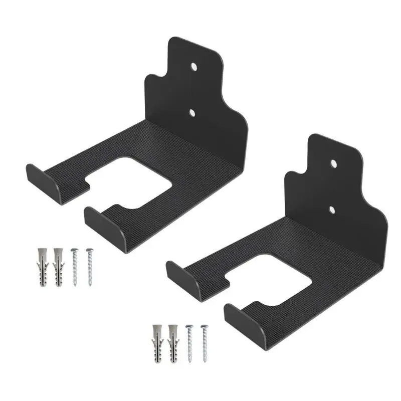 Wandmontierter Garten-Elektrowerkzeugständer, Metall-U-Nut-Garage-Aufbewahrungshalterung, 2er-Pack mit Schrauben für mit langem – Detail 5