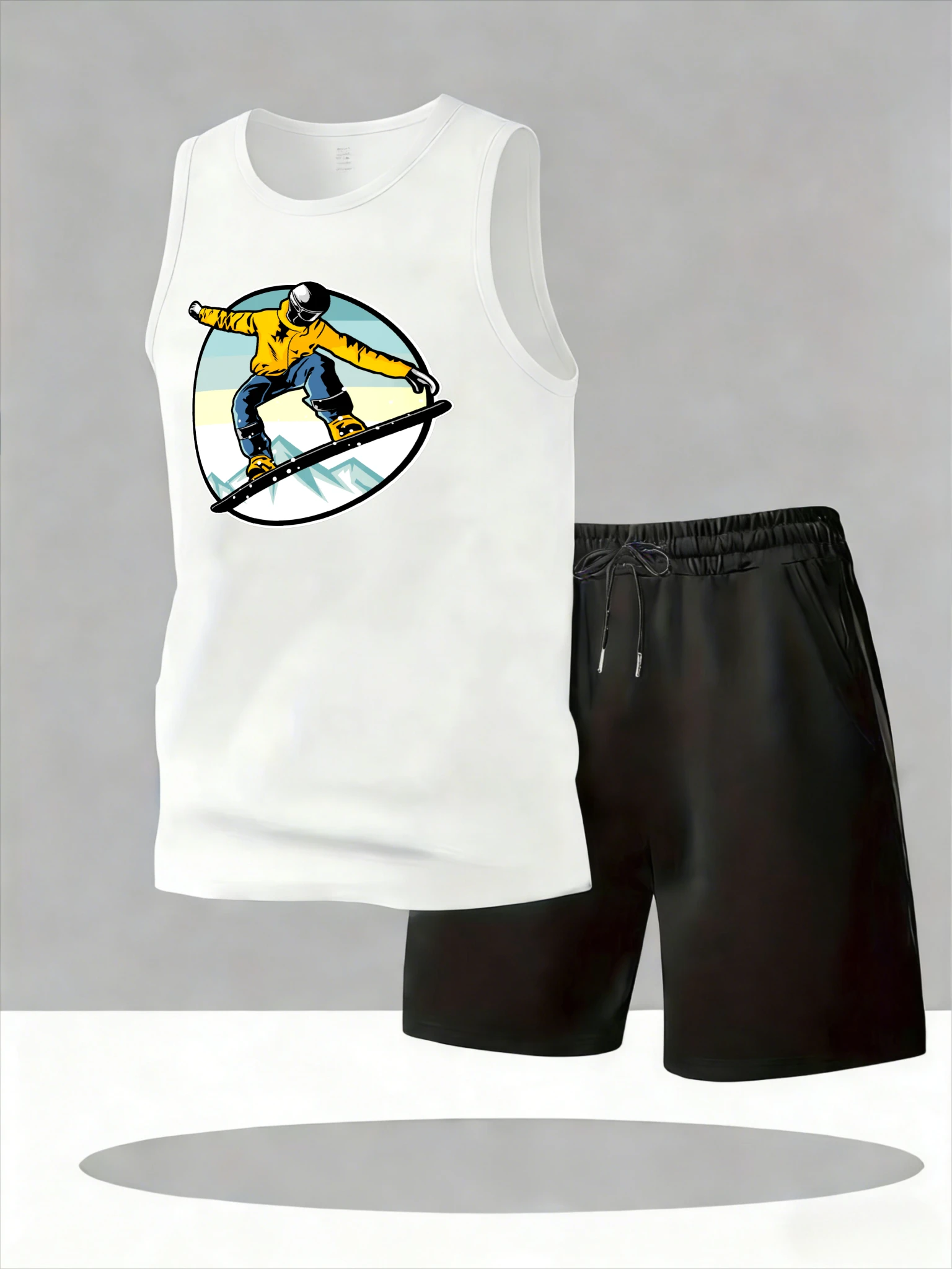 

Men's Tank Top Sets 2026 Summer Quick drying sports jogging suit beach running oversize Breathable crewneck Old money man